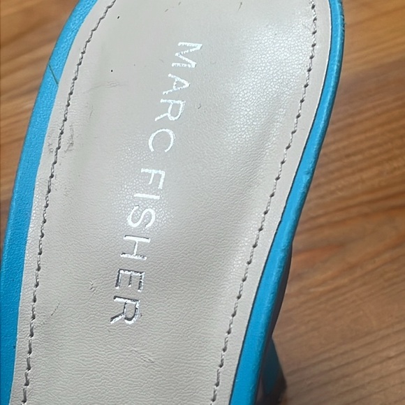 MARC FISHER 💙 Danita Heeled Sandal, slip on turquoise sky sea, Hawaiian Blue 8.5 - Picture 5 of 12